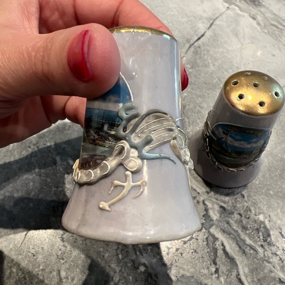 Dragonware Salt Pepper Shakers - Souvenir Marine Land Of The Pacific Japan Vtg - Picture 12 of 12